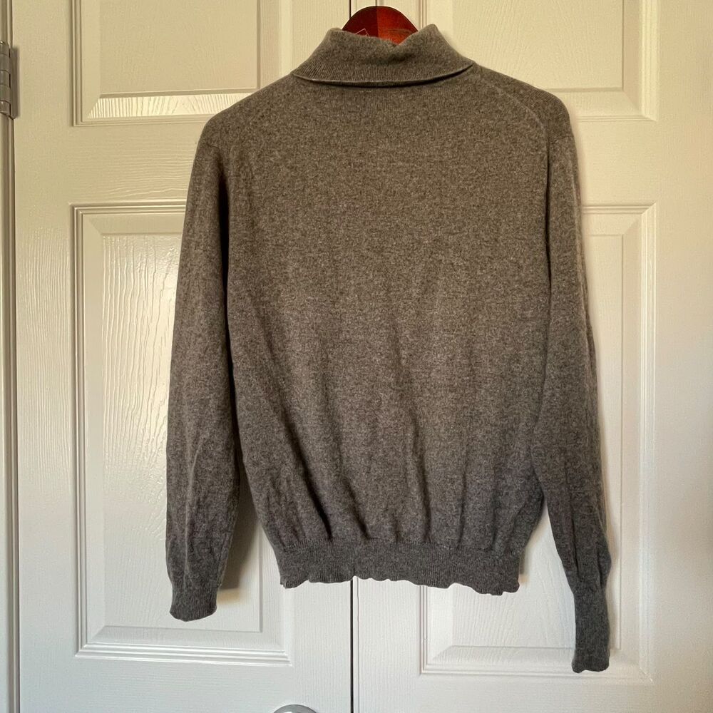 Forte 100% Cashmere Womens Small Heather Grey Turtleneck Knit Sweater Pullover S - Picture 3 of 8